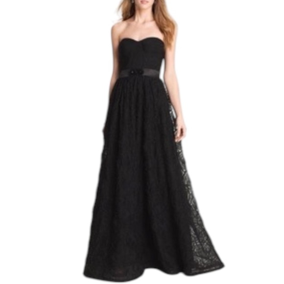 Adrianna Papell Rosette Strapless Evening Gown Formal Dress - Black - Size 8 - Picture 3 of 16